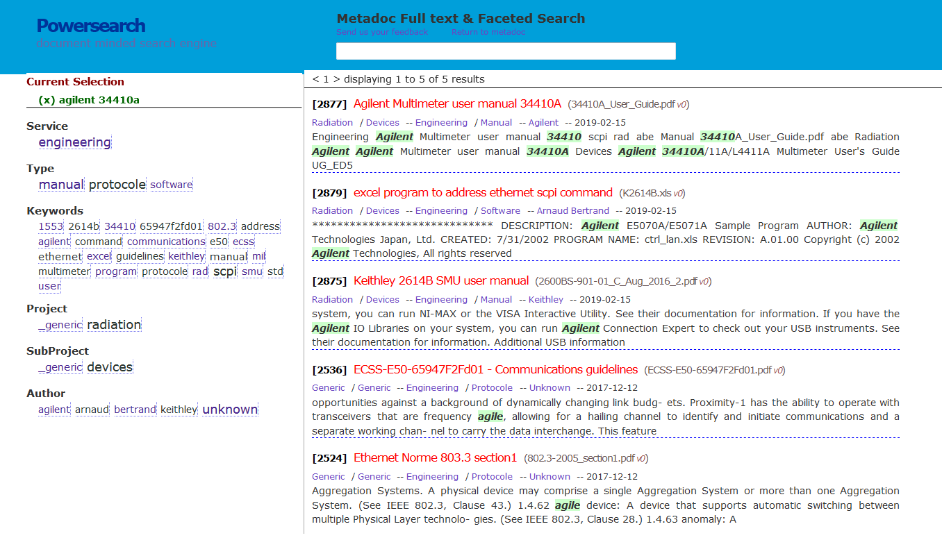 Metadoc powersearch